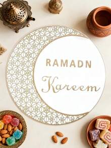 1-8 Alas Meja Bundar Aneka Warna untuk Ramadan, Cocok untuk Dekorasi Meja, Dekorasi Rumah, Acara Perjamuan, Makan Malam Perayaan, Pesta Liburan di Luar Ruangan, Dekorasi Meja, Aksesori yang Indah - MultiWarna - View 4