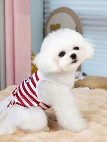 PETSIN Dog Clothing, Cat Clothing, Animal Skirts, Pet Spring/Summer New Collection, Puppy Dress, Princess Versatile Dress, Printed Stripes, Small Animal Clothing, Cool Sunscreen - Multicolor - View 13