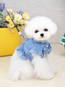 PETSIN Pet Chest Back Skirt, Cat Traction Buckle, Animal Collar Set, Pet Supplies, Dog Walking Princess Skirt, Pet Chest Back Sweet Princess Skirt, Small Clothing, Animal Utensils - Multicolor - View 6