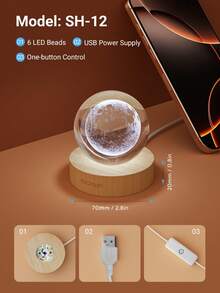 Teckwe 水晶球星球装饰灯具 - 無色 - 查看 7
