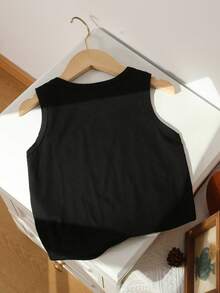 Bubblio Áo tank top phong cách thường ngày cổ điển dành cho bé trai, in hình ván lướt sóng nhiều màu sắc, in tên thành phố California, hình ngôi sao và hình bóng cây cọ, thích hợp cho mùa hè. - màu đen - Xem 3