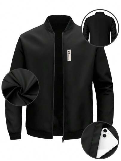 EGENSIO 男士休闲纯色夹克，秋季百搭