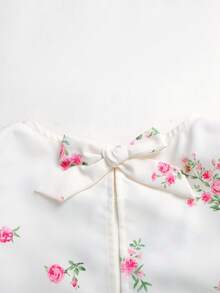 SHEIN Tween Girls' Casual Crew Neck Sleeveless Ditsy Floral Top And Pants Set - Multicolor - View 5