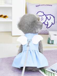 PETSIN 狗狗服装、猫咪服装、动物裙装、宠物春夏新品系列、幼犬连衣裙、公主风百搭连衣裙、条纹印花、小型动物服装、清凉防晒霜 - 彩色 - 查看 7