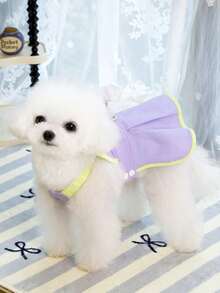 PETSIN 狗狗服装、猫咪服装、动物裙装、宠物春夏新品系列、幼犬连衣裙、公主风百搭连衣裙、条纹印花、小型动物服装、清凉防晒霜 - 彩色 - 查看 13