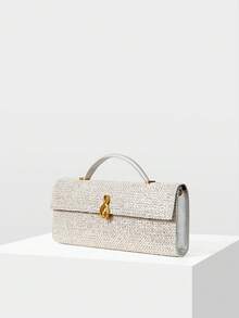 MOTF PREMIUM ELEGANT EMBOSSED TOP HANDLE BAG FOR COMMUTER - Silver straw - View 3