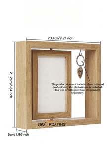 Cirelle Double-Sided Rotating Wooden Picture Frame – 6-Inch Modern Minimalist Design With Heart Pendant, Versatile Tabletop Decor For Home, Office & Holiday Gift Giving - Multicolor - View 2