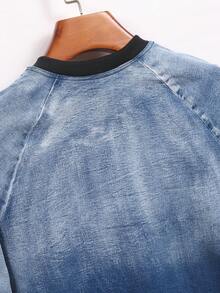 Manfinity Homme Men's Ombre Crew Neck Casual Long Sleeve Denim Pullover Denim Sweatshirt - Medium Wash - View 6