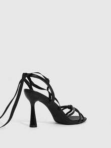 CUCCOO SZL 女士时尚、优雅、百搭的高跟凉鞋，适合日常穿着 - 黑色 - 查看 10