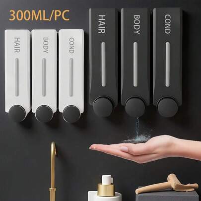 1PC/2PCS/3PCS Specifications Of Shower Wall Shampoo Dispenser, Shampoo And Conditioner Dispenser, Shampoo Dispenser, Bathroom Perforated/Non Perforated Perforated Shower Gel Soap Dispenser Set Suitable For Hotel Bathrooms Kitchen Items Kitchen Accessories Kitchen Kitchen Tools