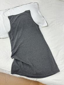 SHEIN LUNE 休闲印花无袖连衣裙 – 复古玛格丽塔鸡尾酒印花，撞色时尚夏季海滩度假装，西部风情节日服饰；适合春夏季节、婚礼宾客、旅行穿着。 - 深灰色 - 查看 8