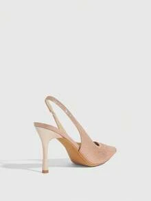 CUCCOO SZL Sexy Fashion Pointed Toe Rhinestone Champagne High Heel Pumps, Backless Party Dress Shoes For Women - Champagne - View 8