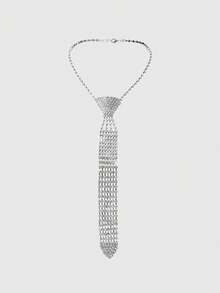 ROMWE Goth 1 件水钻装饰箭头形时尚婚纱领带 - 銀色 - 查看 4