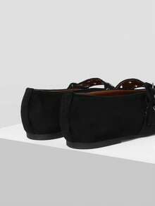 MOTF PREMIUM WOMEN GROMMET EYELET FLATS SPRING SHOES - Black - View 8