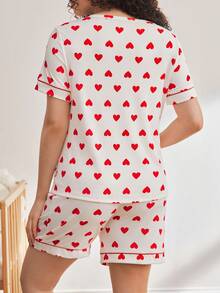 舒适休闲家居服，柔软舒适，心形图案孕妇睡衣套装 - 彩色 - 查看 3