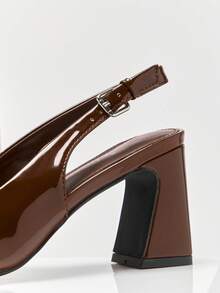 SHUZIA Women Fashion Daily Versatile Sling-Back Pumps - Chocolate Brown - View 7