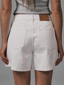 MUSERA 及膝牛仔短裤，秋季基础款，可爱街头风，外出休闲百搭，春夏必备单品 - 白色 - 查看 6