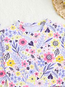 SHEIN Tween Girls' Cute Printed Bikini Set, Camisole Top & Bottoms, Random Print - Purple - View 6