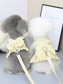 PETSIN Pet Chest And Back Skirt, Cat Traction Strap, Animal Collar Set, Pet Supplies Strap Skirt, Dog Walking Princess Skirt, Pet Chest And Back Skirt+Rope Sweet - Multicolor - View 5