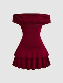 GlowEve Women's Knitted Elegant Summer Women's Dress - Red - View 7