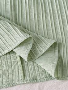 SHEIN Tween Girl Elegant Ruffle Cinching Waist Cami Dress - Green - View 6