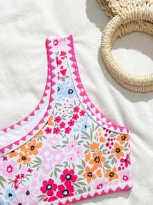 SHEIN Bộ bikini cho bé gái tuổi teen, vải dệt kim in họa tiết hoa lá dễ thương, dây đeo bản rộng và dây mảnh, đồ bơi 3 mảnh, thời trang giản dị thanh lịch, thích hợp cho bơi lội, kỳ nghỉ hè, bãi biển, hồ bơi, tiệc tùng. Bộ đồ bơi hai mảnh mùa hè cho bé gái, đồ bơi cho bé gái, trang phục mùa hè cho bé gái, đồ bơi cho bé gái, bộ đồ bơi hoa hồng, đồ bơi tuổi teen, bộ bikini hai mảnh in hoa, đồ bơi tuổi teen, đồ bơi hai mảnh dễ thương cho bé gái, bộ đồ mùa hè hai mảnh cho bé gái, bộ đồ mùa hè cho bé gái. - Nhiều màu - Xem 4