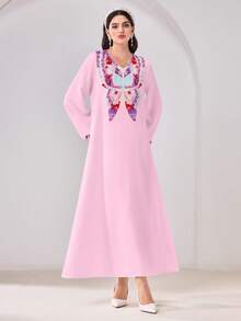 Al Najma 休闲端庄的阿拉伯风格连衣裙 - 彩色 - 查看 4