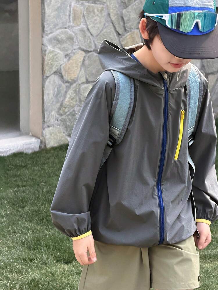 Tween Boy Casual Sports Outdoor Hooded Jacket