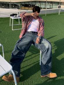 DAZY Men Flap Pocket Side Cargo Jeans - Blue - View 7