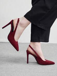 CUCCOO BIZCHIC 新款百搭尖头高跟女鞋 - 復古紅色 - 查看 3