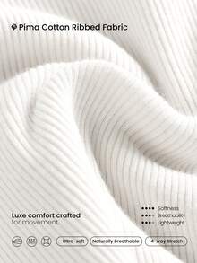 GLOWMODE 情人节罗纹匹马棉褶皱修身露背短款背心，日常休闲穿着 - 白色 - 查看 6