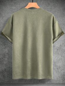 Claim Dot 男士加大码休闲宽松落肩圆领T恤，夏季 - 薄荷綠 - 查看 3