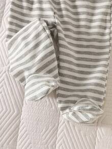SHEIN Bộ 4 quần cho bé sơ sinh, kiểu dáng unisex, chất liệu vải dệt kim mềm mại, co giãn, thích hợp mặc mùa hè. - Màu xanh lam - Xem 5