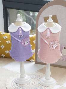 PETSIN 宠物服装、狗狗服装、猫咪连帽衫、休闲背心、春夏新品、小动物印花背心、酷炫休闲装、卡通连帽衫 - 彩色 - 查看 4