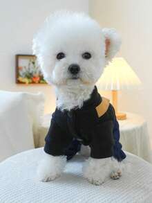 PETSIN 1pc Dog Clothes, Spring And Autumn Casual One-Piece Clothes, Pet Fashion Blue Suspenders Pants - Multicolor - View 9