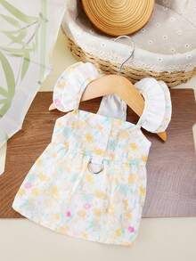 PETSIN 狗狗服装、猫咪服装、动物裙装、宠物春夏新品系列、幼犬连衣裙、公主风百搭连衣裙、条纹印花、小型动物服装、清凉防晒霜 - 彩色 - 查看 12