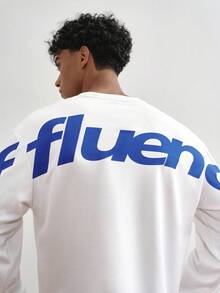 TOKVUE 男士时尚个性化大号后背印花T恤 - 白色 - 查看 7