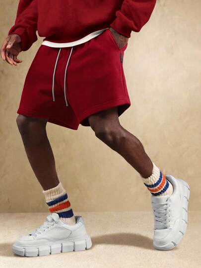  Pantalones cortos SUMWON con caída de entrepierna, cordón y ajuste relajado con estilo casual para comodidad diaria y uso casual versátil, lisos