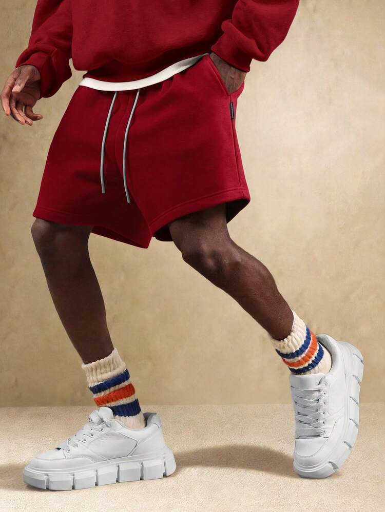 Essential Drop Crotch Drawstring Shorts With Relaxed Fit