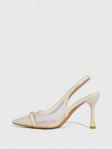 CUCCOO SZL Casual Pointed High Heels Versatile New Buckle High Heels Shoes - Apricot - View 5
