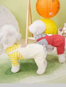 PETSIN Pet Clothing, Dog Clothing, Cat Four Legged Clothing, Casual Overalls, Spring And Summer New Small Animal Overalls, Traction Buckle Jumpsuit, Pet Supplies, Casual Overalls - Multicolor - View 5