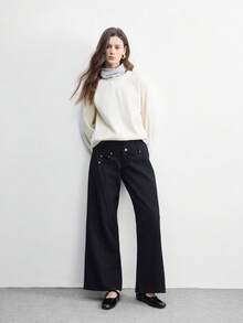 CUCCOO BIZCHIC 简约大方时尚百搭休闲通勤女式平底鞋 - 靜夜黑色 - 查看 6