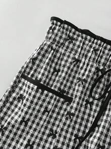 GlowEve CURVE Quần ống đứng dáng rộng, thoải mái, cạp chun co giãn, có túi, dành cho nữ cỡ lớn, thích hợp mặc đi làm, công sở và hàng ngày. - Đen và trắng - Xem 5