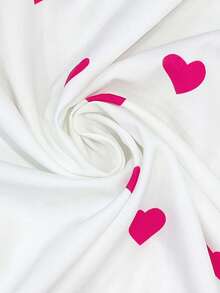 Resyla Heart Print Design Button Decor Women Blouse - Multicolor - View 4