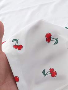 Elladie kids 新款女童4-7岁春夏数码印花樱桃图案无袖上衣和配套长裤两件套，适合休闲、度假、时尚穿着、上学、旅行、户外活动 - 紅白色 - 查看 7