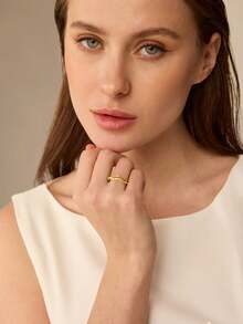 MOTF PREMIUM PRE-18K镀金紫色宝石双波浪戒指 - 紫色 - 查看 9