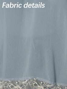 Freevana Camiseta de mujer de talla grande, romántica y elegante, con nuevo diseño de encaje y parches para la primavera temprana - Celeste - Ver 8
