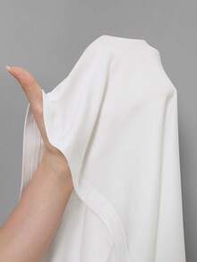 INAWLY 女士领口短袖蝴蝶结细节休闲简约 T 恤 - 白色 - 查看 6