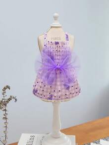 PETSIN 狗狗服装、猫咪服装、动物裙装、宠物春夏新品系列、幼犬连衣裙、公主风百搭连衣裙、条纹印花、小型动物服装、清凉防晒霜 - 彩色 - 查看 5