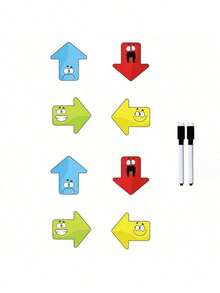 1/2/3/4/6张创意冰箱贴纸，手指、箭头、多色，黑板贴纸、白板贴纸，手指阅读教具，教学互动教具，家居、办公、文具、教学工具 - 彩色 - 查看 15